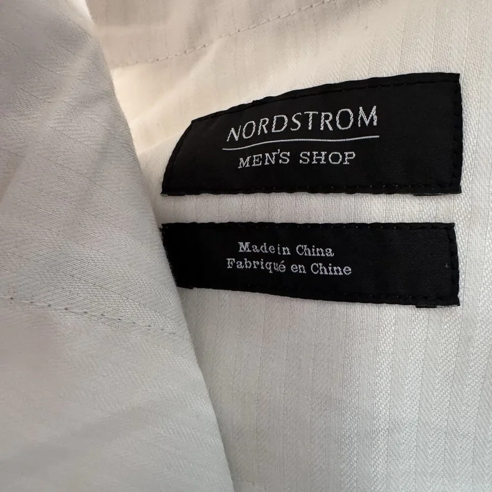 Nordstrom Pants Mens 35R Beige Flat Front Dress Trousers Ormezzano Italian Linen